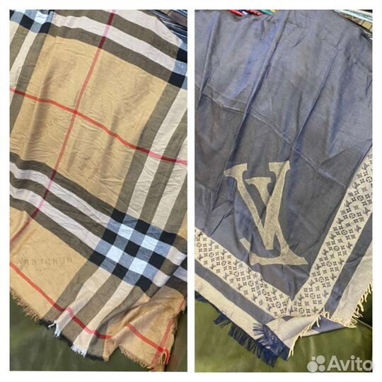 Большие теплые платки burberry,louis viutton ориг