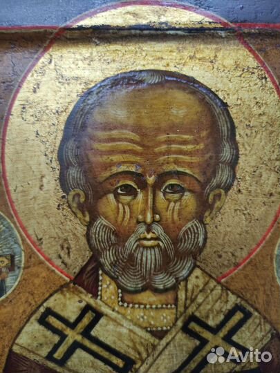 Старинная икона св Николай Чудотворец