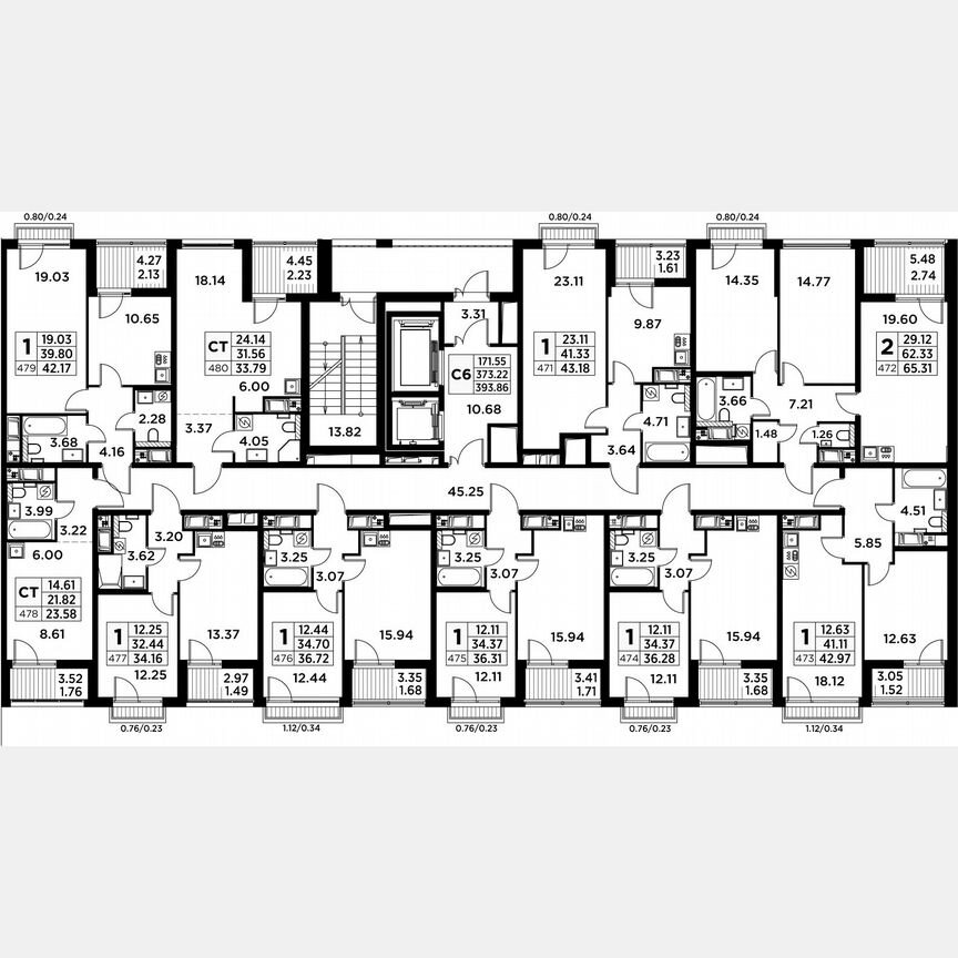 1-к. квартира, 44,1 м², 12/14 эт.
