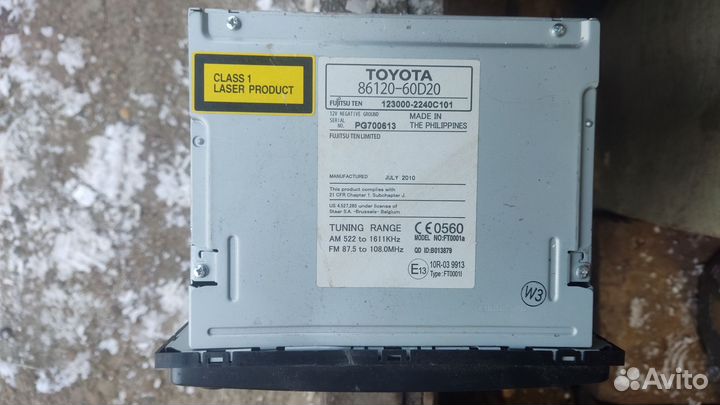 Автомагнитола Toyota штатная 86120-60D20