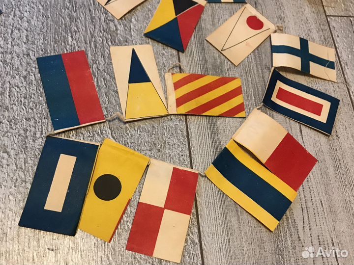 Елочная гирлянда бумажные флажки СССР