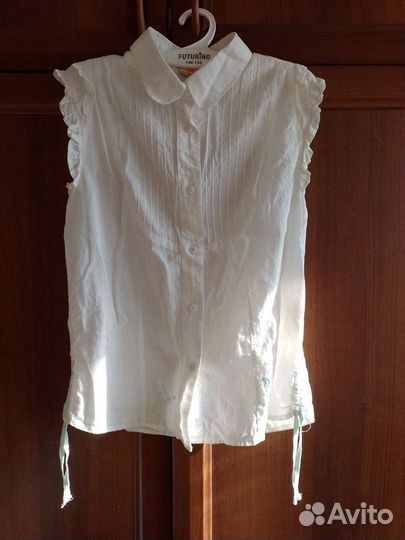Блузка белая для девочек 134
