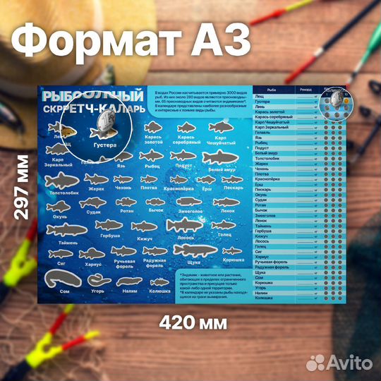 Рыболовный Скретч-Календарь