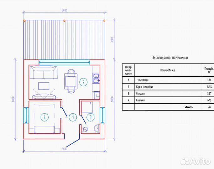 Домокомплект 28 м2