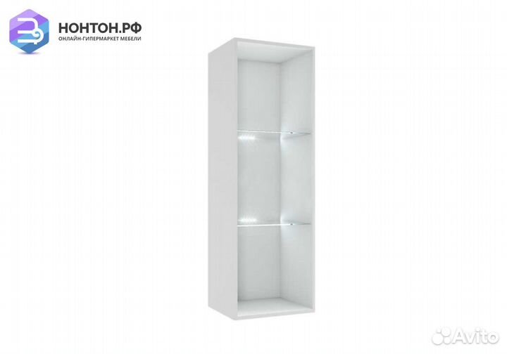 Витрина Флорис 2 черный глянец / белый