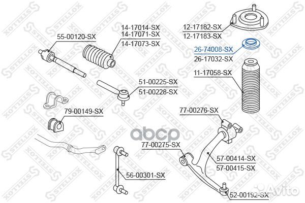 Подшипник опоры аморт. nissan primera p перед