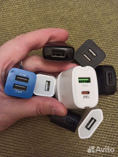 Зарядное устройство телефона 5V 3A, 5V 2.1A, 5V 1A