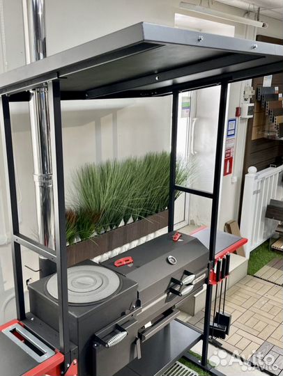 Печь мангал Искандер 360 «Инклайн Эйр» с крышей