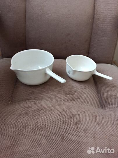 Кастрюля фарфоровая лабораторная с ручкой