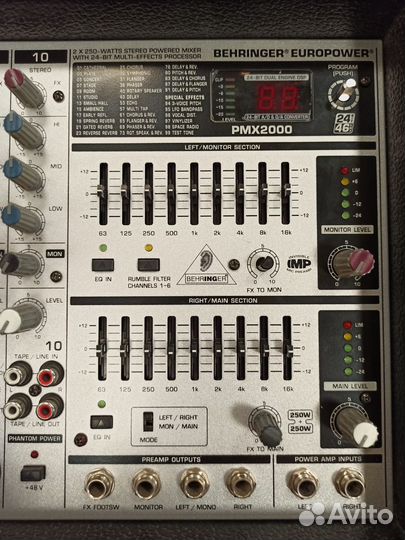 Микшер с усилителем behringer pmx2000