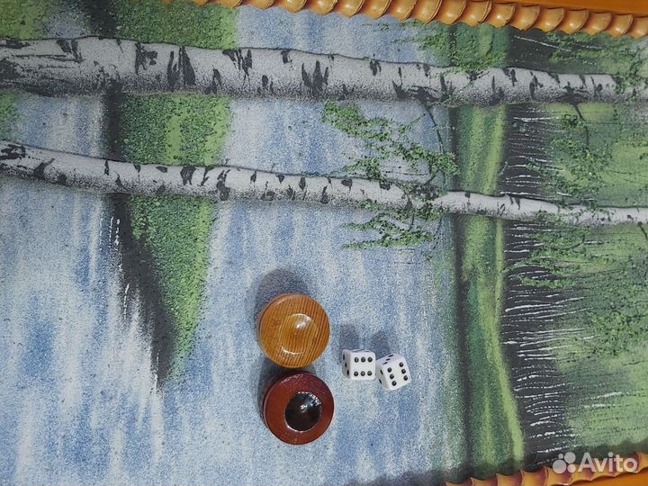 Нарды ручной работы со стеклом камень крошка