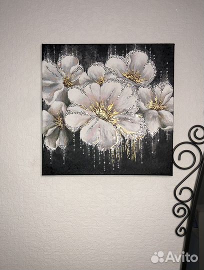 Интерьерная живопись картина со стразами