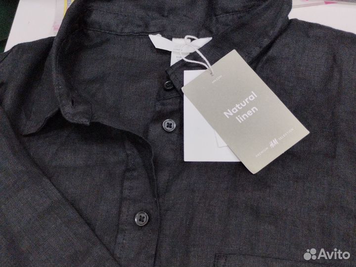 H&M рубашка лён новая