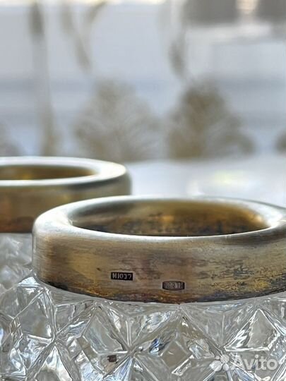 Подсвечник солонка хрусталь серебро 875 мюз7 СССР