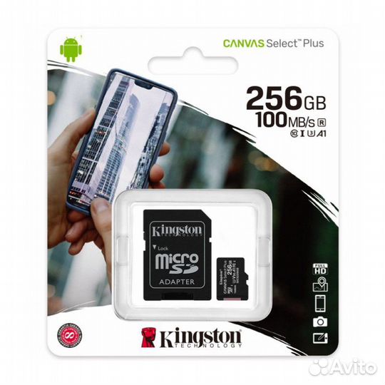 Карта памяти micro sdxc 256Gb Kingston Canvas Sele