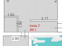 1-к. квартира, 49 м², 1/4 эт.