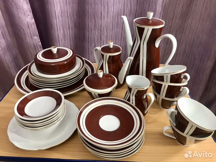 Сервиз чайный фарфор Фрайбергер, клеймо золотое