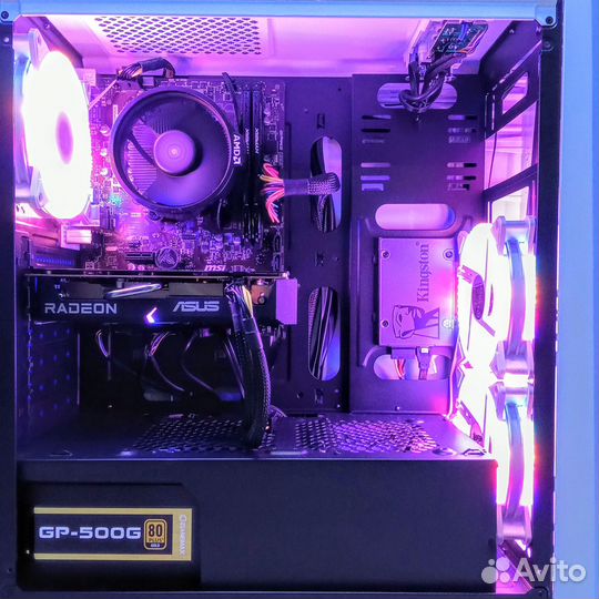 Игровой пк Ryzen 5 3400G/RX6500XT. Гарантия. Обмен