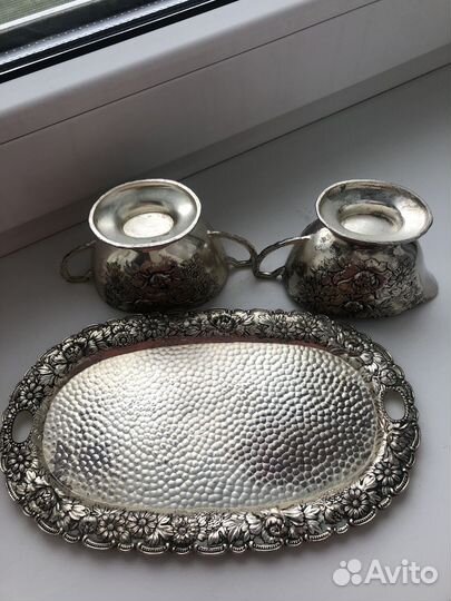 Винтажный набор.Поднос,сахарница,молочник