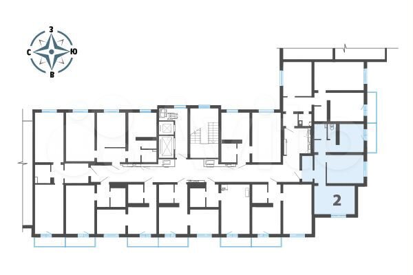 2-к. квартира, 57,6 м², 2/17 эт.