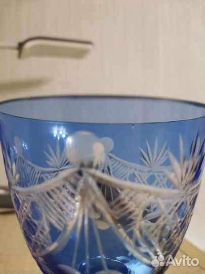 Фужеры двухцветного стекла, алмазная грань за 2 шт