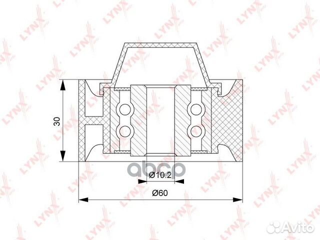 Ролик обводной приводного ремня PB7172 lynxauto