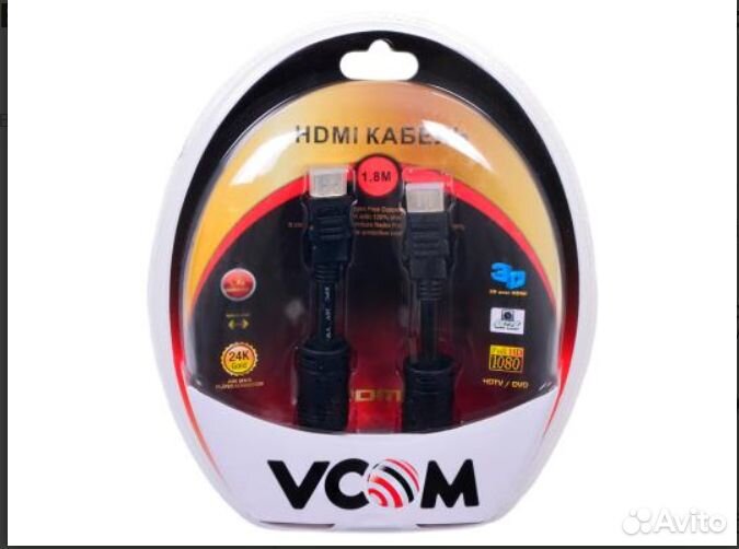 Кабель hdmi 1.8М vcom telecom VHD6020D-1.8M