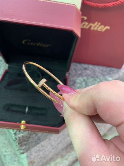 Браслет гвоздь Cartier just un clou тонкий розовый