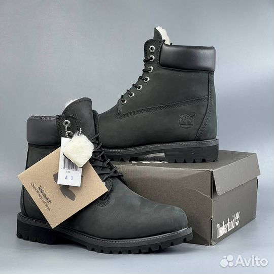 Ботинки Timberland Черные (Зима с мехом )