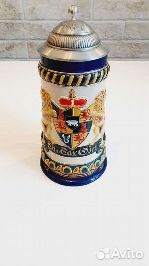 Пивная кружка с оловянной крышкой alwe