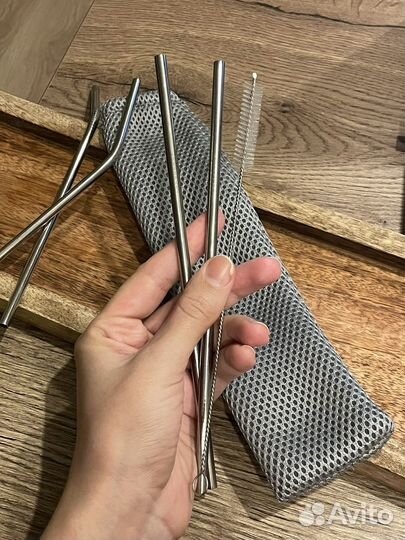 Металлические трубочки многоразовые