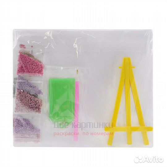 Алмазная мозаика 21x25 Маяк у моря, колибри и цвет