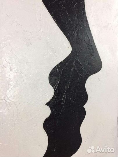 Картина маслом в интерьер силуэты