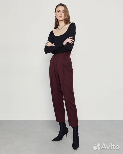 Брюки бананы I am studio (цвет:бордовый)