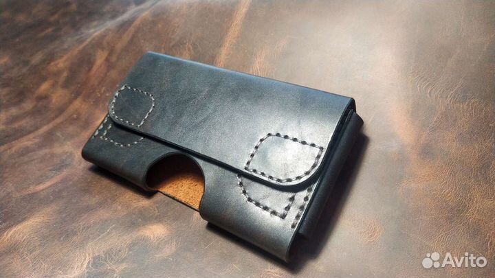 Чехол для телефона на пояс натуральная кожа