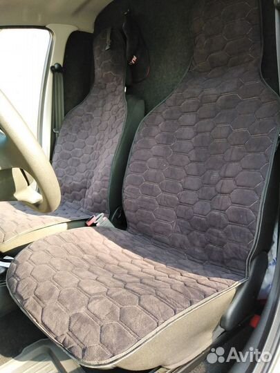 Накидки пара на сидение из Алькантары соты черные