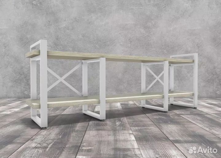 Тумба под тв Айсберг Лофт 160 белый/дуб крафт белы