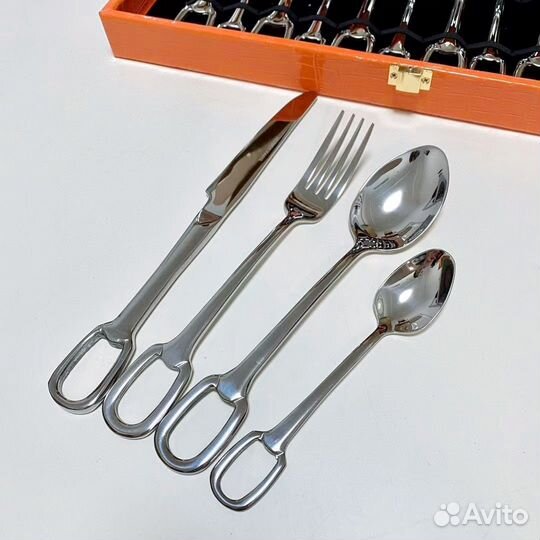 Hermes Набор столовых приборов серебро