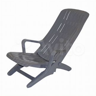 Кресло-шезлонг складной 61х90х93см серый пластик