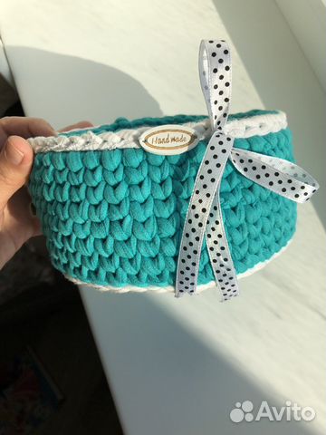 Корзина вязаная ручной работы