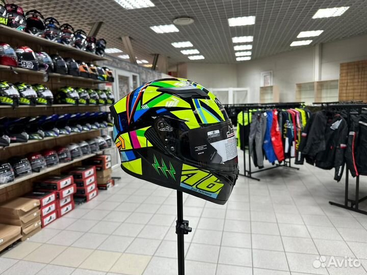 Шлем интеграл со встроенными очками для мото