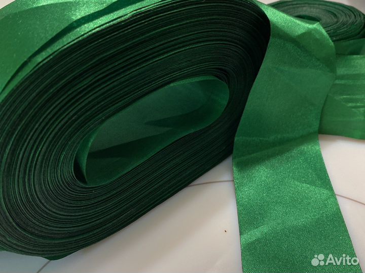 Лента атласна зеленая
