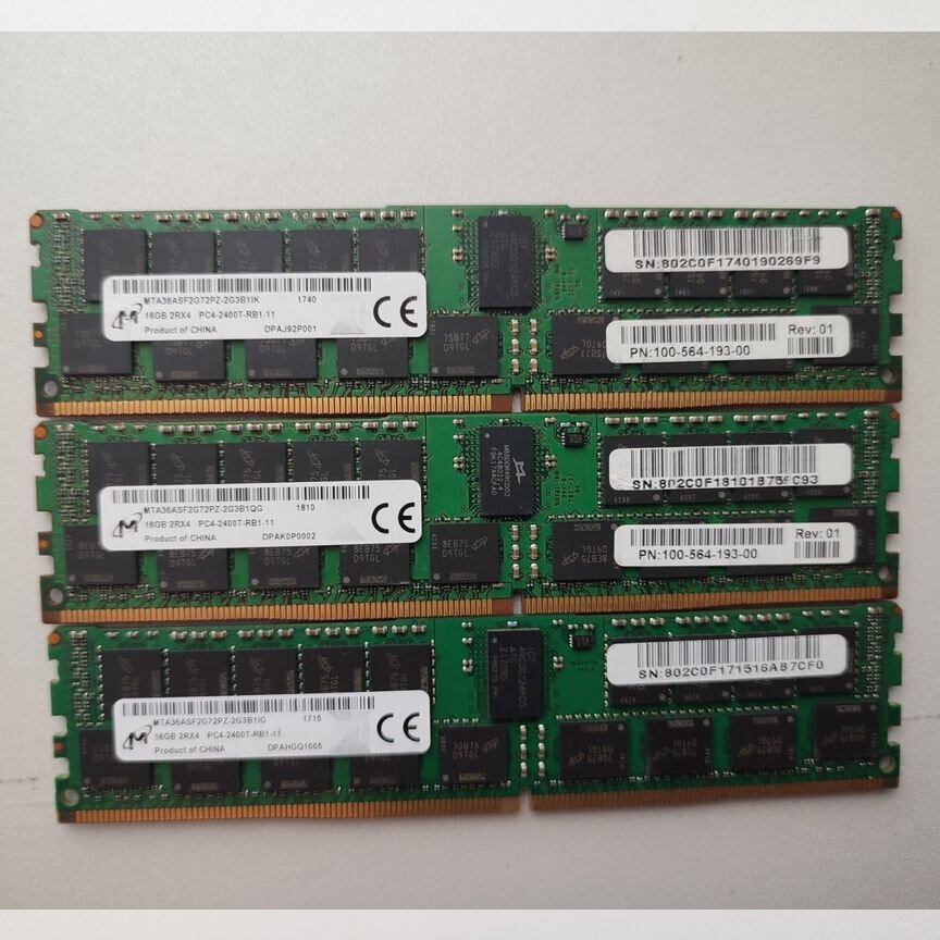 [PC4-2400] 16 Gb 2400 Mhz 2rx4 Rdimm Micron, Склад 3 Шт