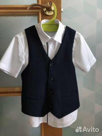Школьная рубашка и жилетка для 1, 2 класса