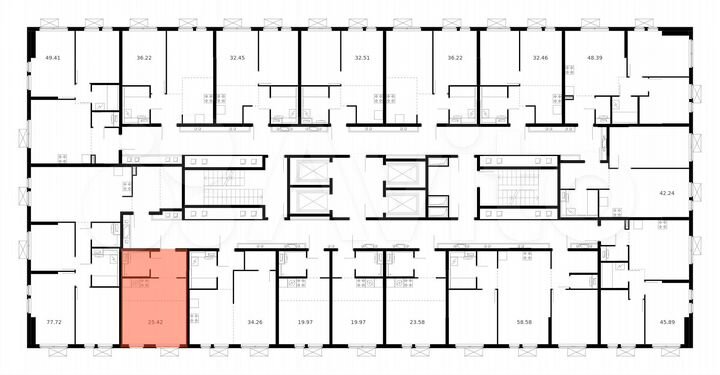 Квартира-студия, 25,4 м², 33/33 эт.