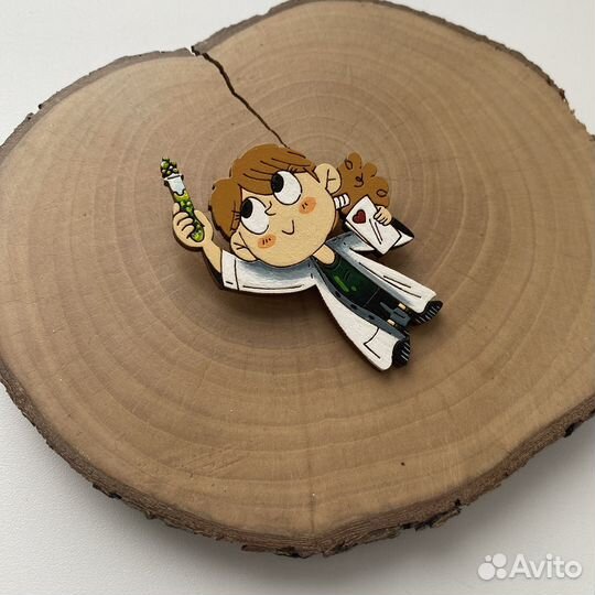 Брошь ручной работы химик, учителю химии