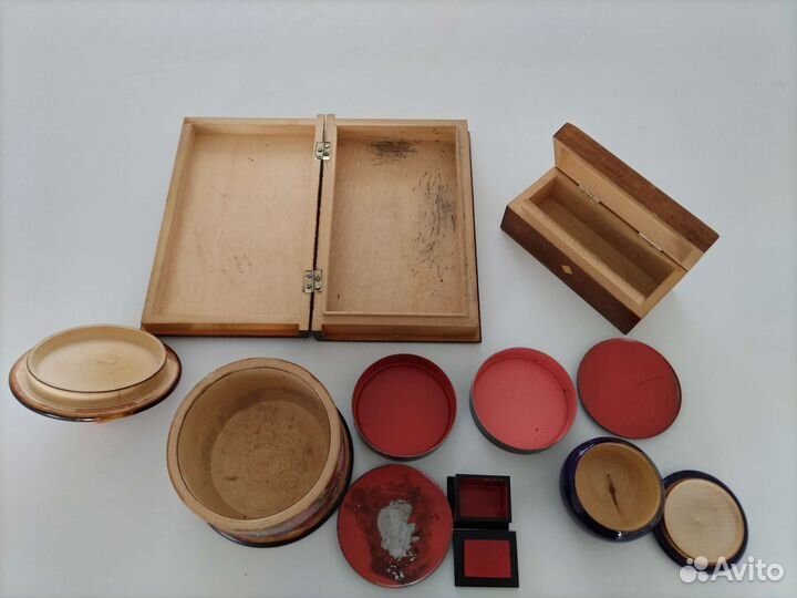Лот шкатулок СССР Хохлома, Жостово