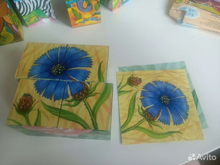 Кубики с картинками б/у