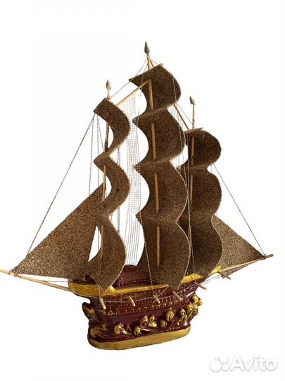 Парусинк, трехмачтовый ручной работы, из песка