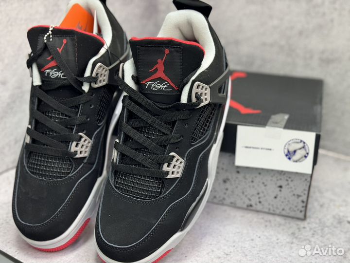 Кроссовки Nike air jordan 4 retro bred black